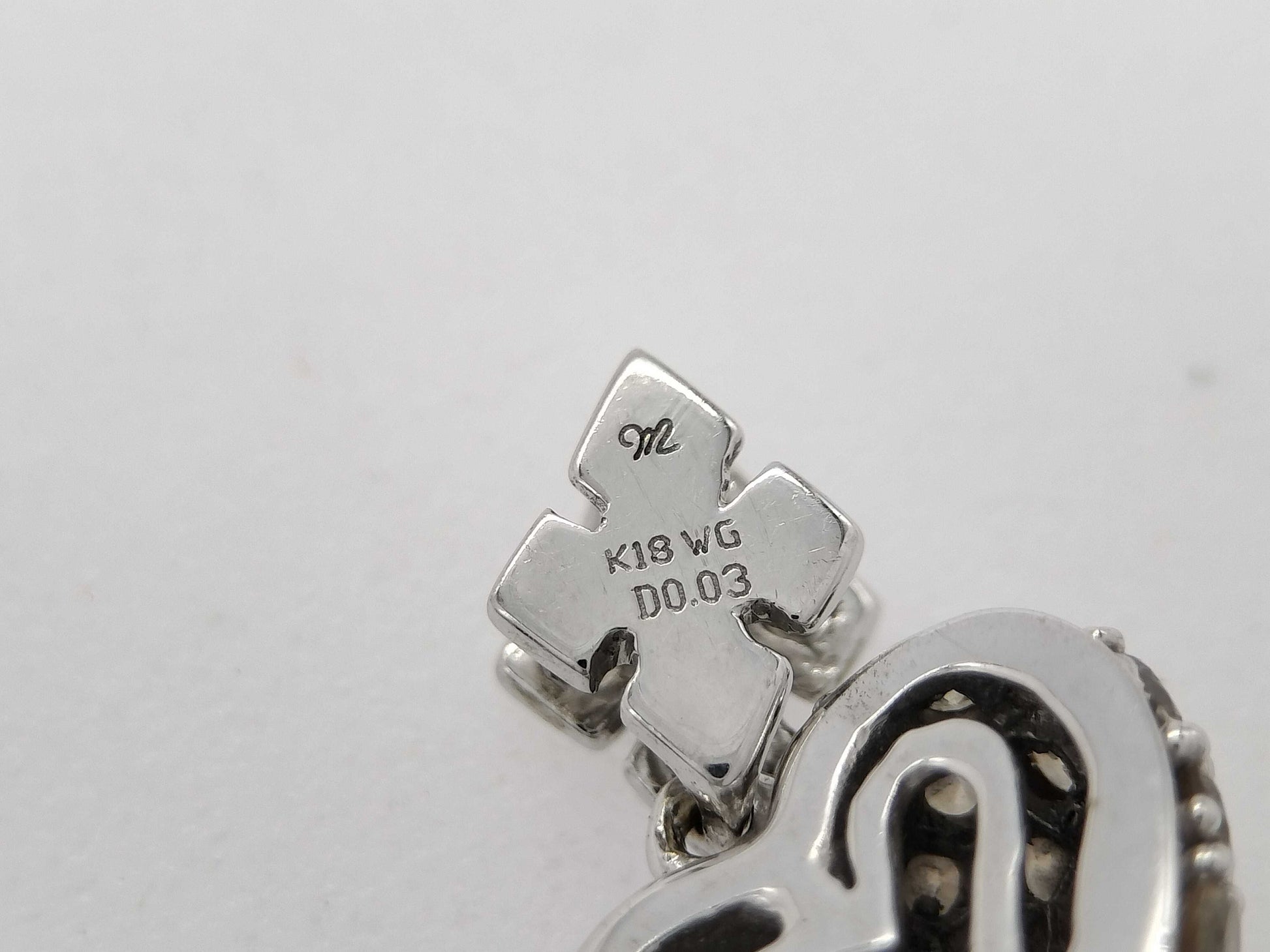 D 0.50ct/0.03ct K18WG 1.4g Pendant Top 