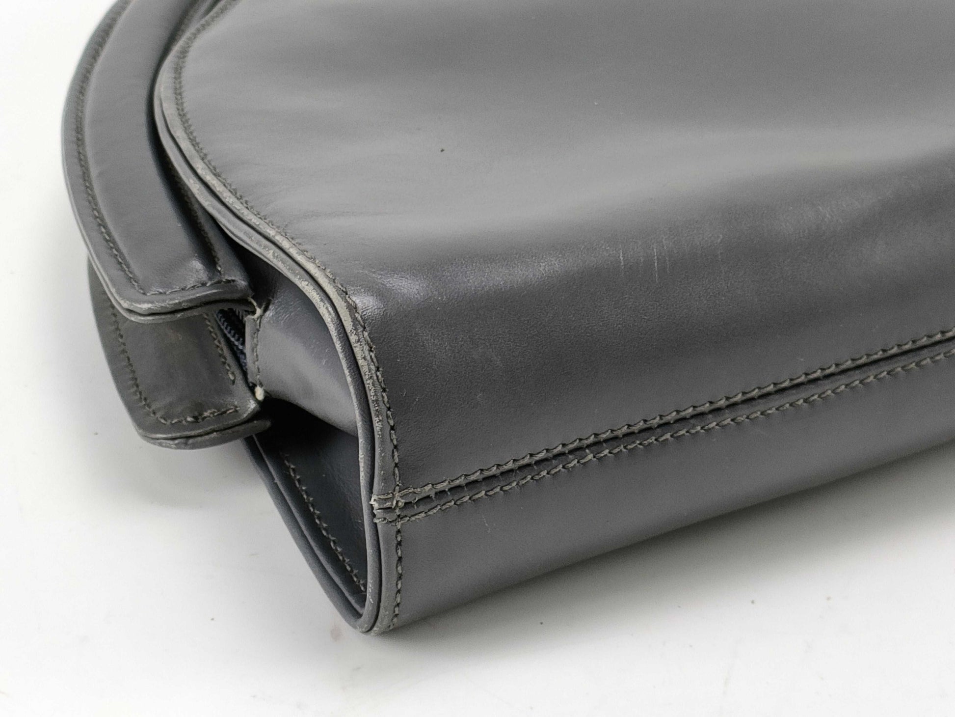 FENDI Half Moon/Leather/Shoulder Bag/Gray Shoulder Bag