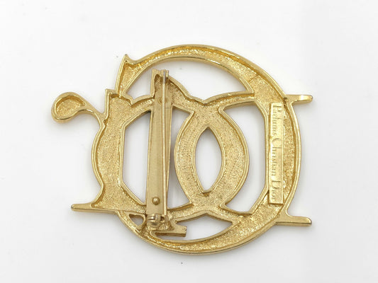 Dior Fume Logo Brooch Gold Color Brooch