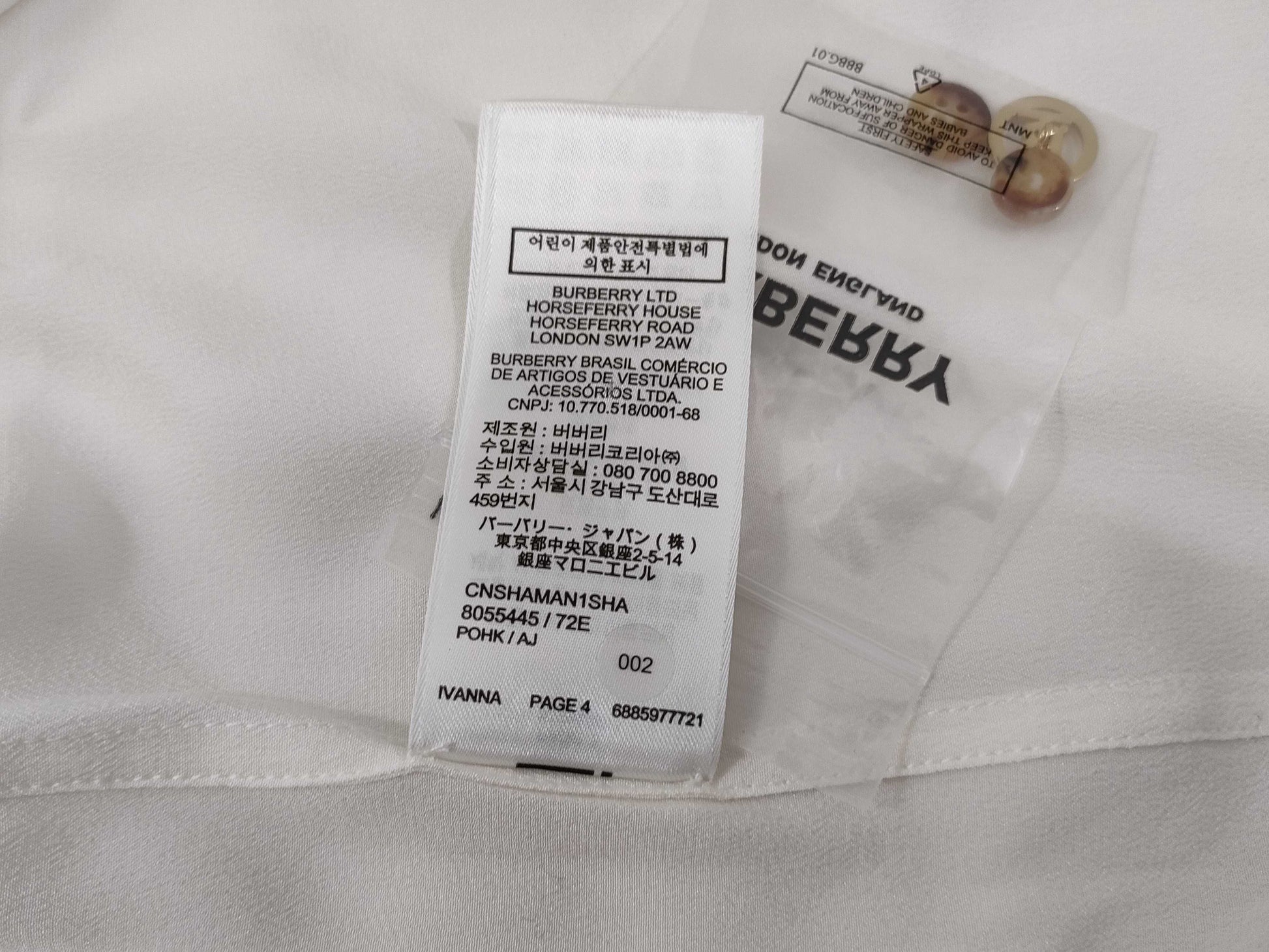 BURBERRY Silk Shirt Shirt