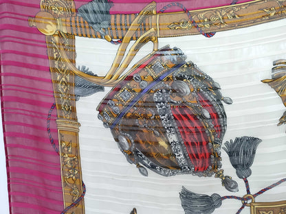 HERMES Carré 90 Vintage Saddlery Crown Scarf