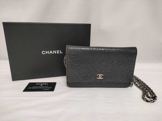 CHANEL Camellia Chain Wallet Shoulder Bag