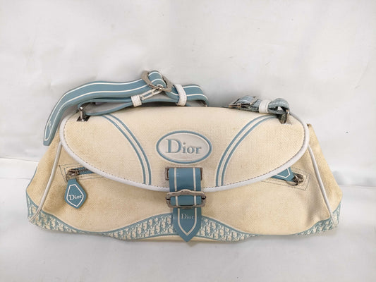 Dior Trotter Canvas x Rubber Light Blue Shoulder Bag