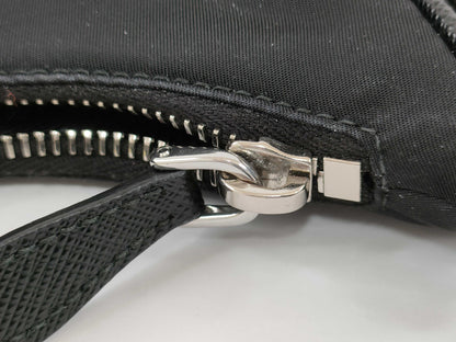 PRADA Nylon Re-Edition 2005 Re-Nylon Chain Shoulder Bag, Black, 1BH204