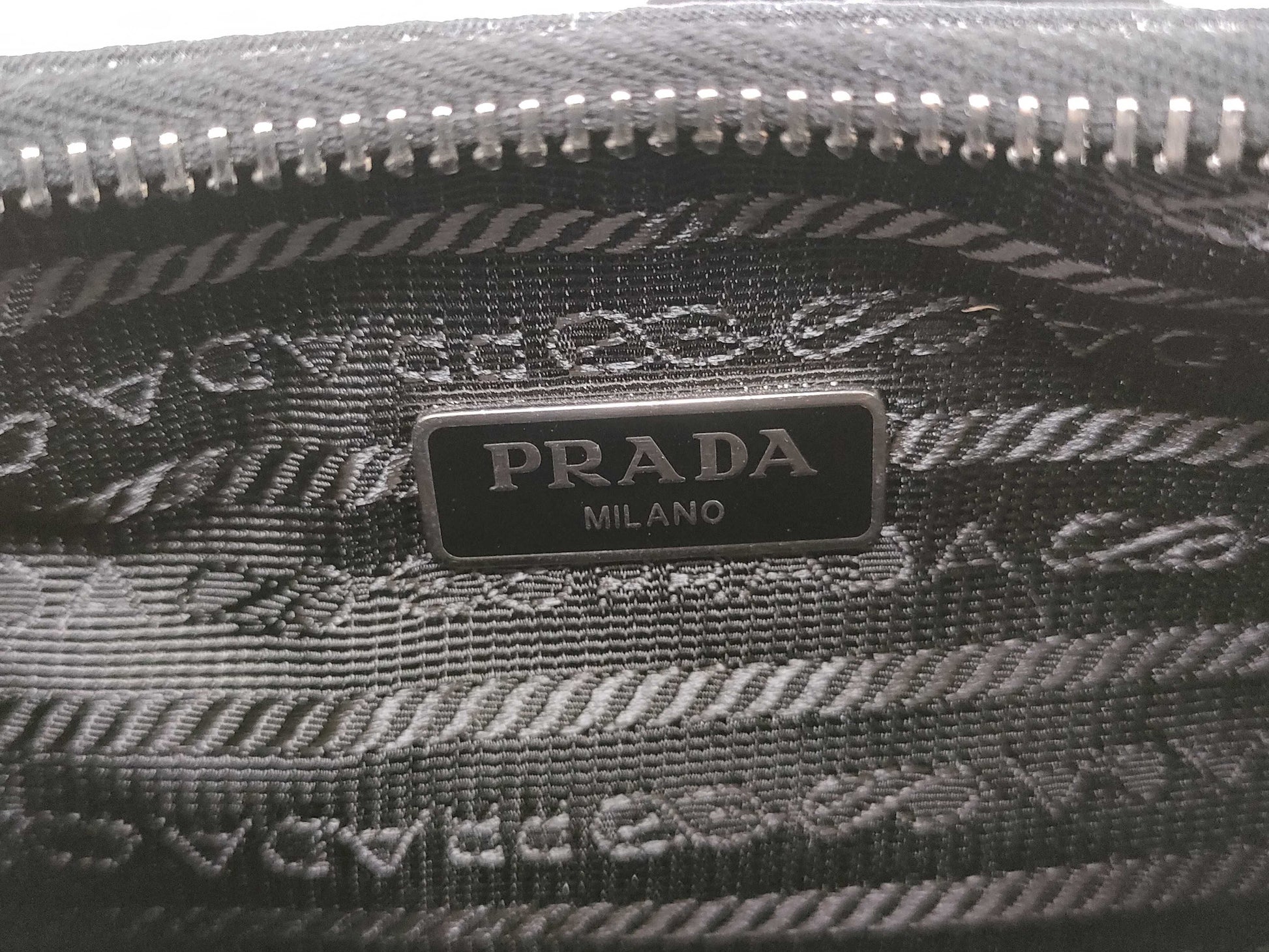 PRADA Nylon Re-Edition 2005 Re-Nylon Chain Shoulder Bag, Black, 1BH204