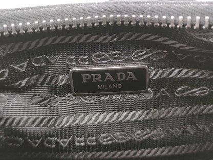 PRADA Nylon Re-Edition 2005 Re-Nylon Chain Shoulder Bag, Black, 1BH204