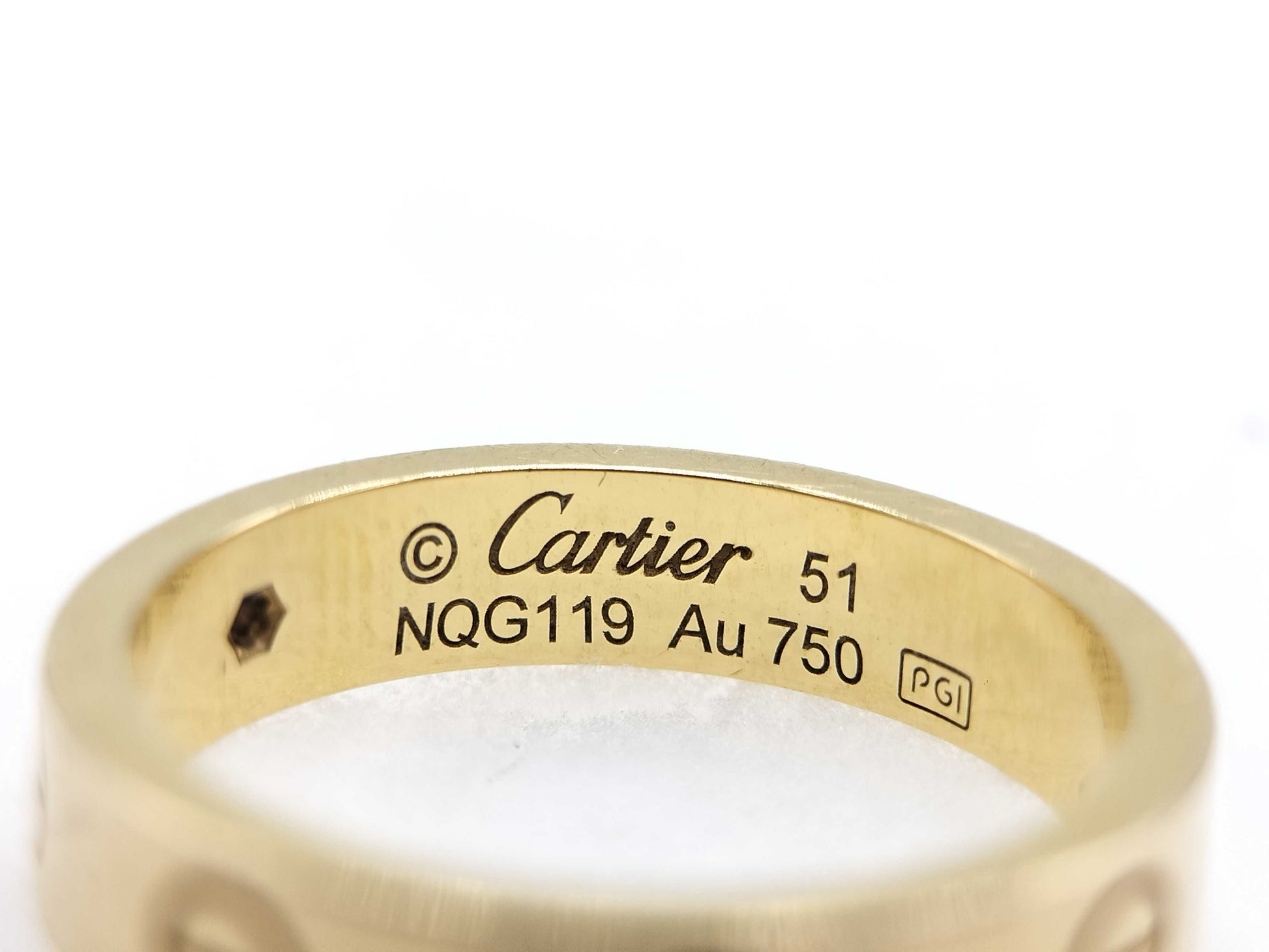 Cartier Love Love #51 1PD YG Au750 4.8g Ring 