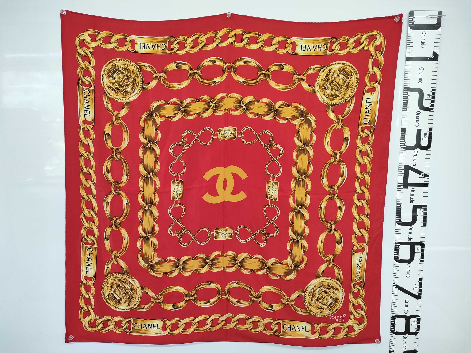 CHANEL 31RUE CAMBON Chain Pattern Scarf