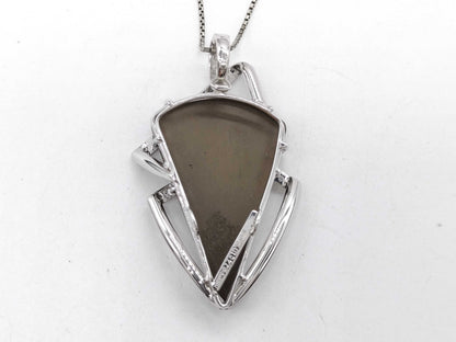 Ammolite 21.401ct D0.06ct K18WG/K18 13.1g Necklace 