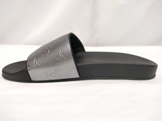 LOUIS VUITTON Monogram Waterfront Line Sandals Black/Silver Sandals