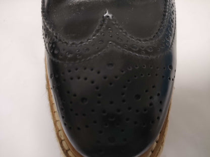 PRADA Espadrilles Platform Brogue Shoes Black Other Shoes