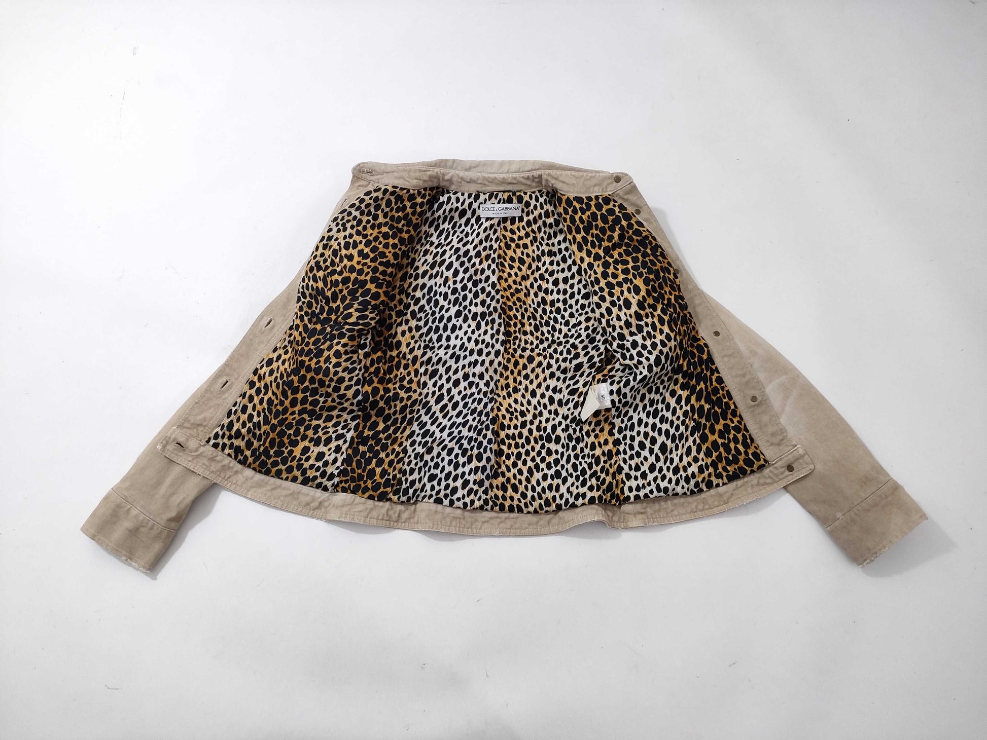 DOLCE&GABBANA denim jacket with leopard print lining
