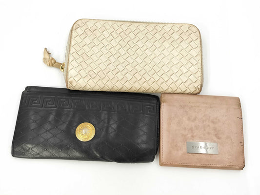 Versace/Bottega Veneta Intrecciato/Givenchy Leather Wallet*3 Wallet