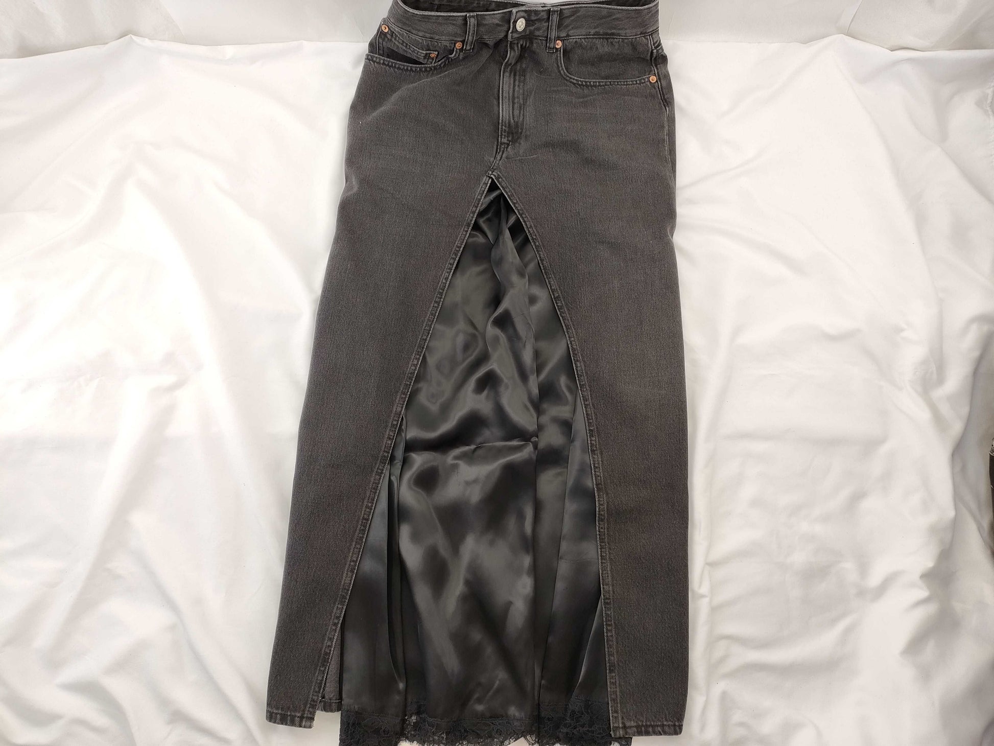MM6 Maison Margiela Denim/Lace/Long Skirt Skirt