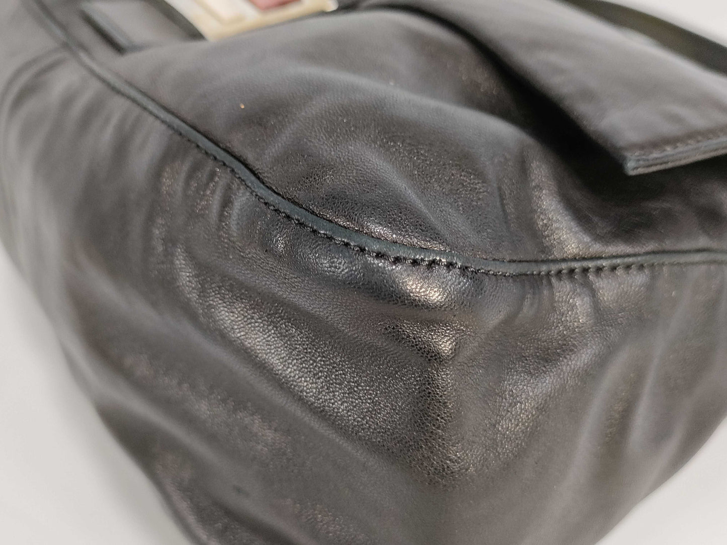 FENDI Mamma Bucket Leather Shoulder Bag Black