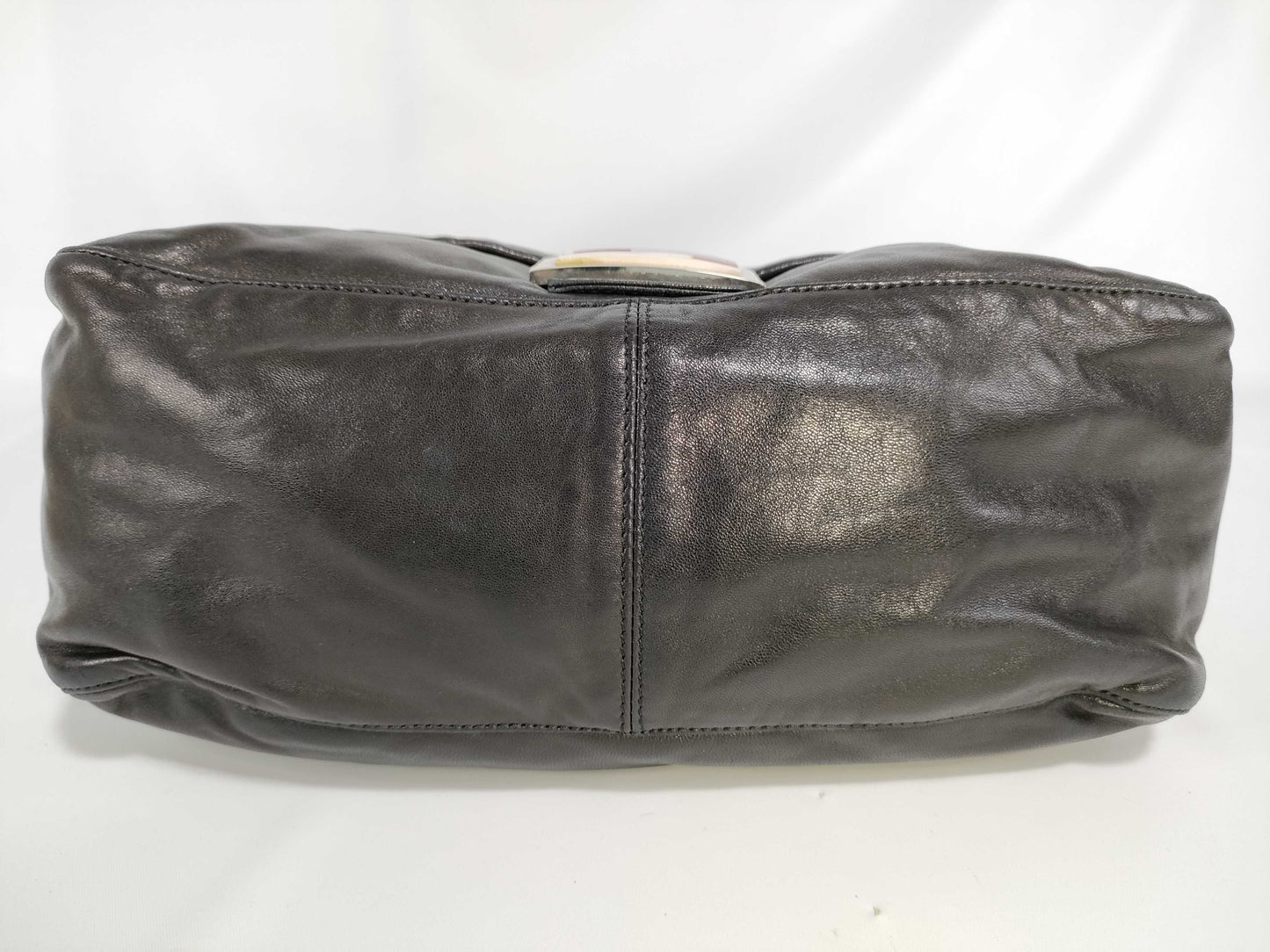 FENDI Mamma Bucket Leather Shoulder Bag Black