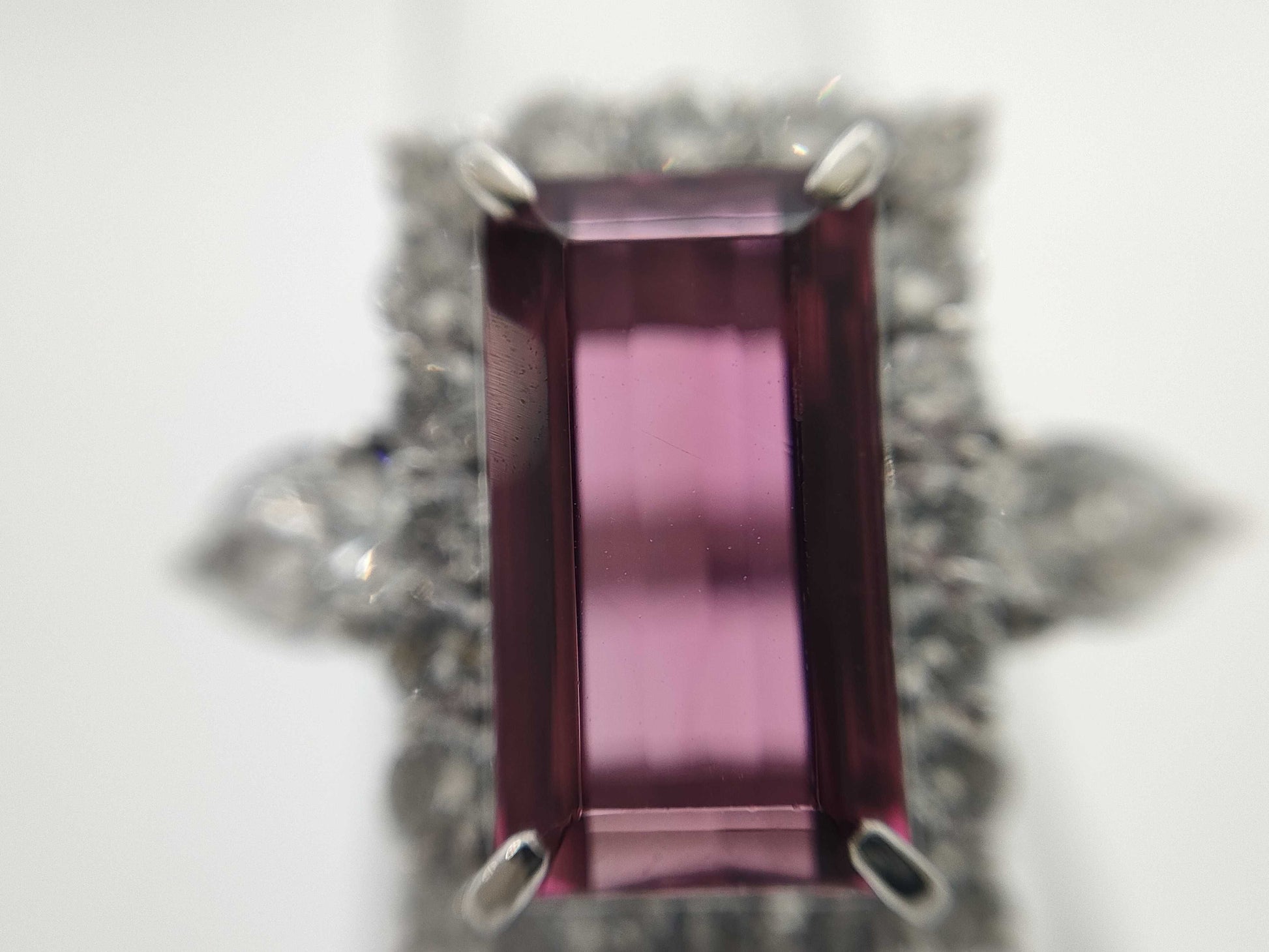 Rubellite 4.37ct D0.91ct/1.13ct PT900 10.3g Ring 