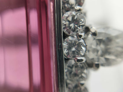 Rubellite 4.37ct D0.91ct/1.13ct PT900 10.3g Ring 