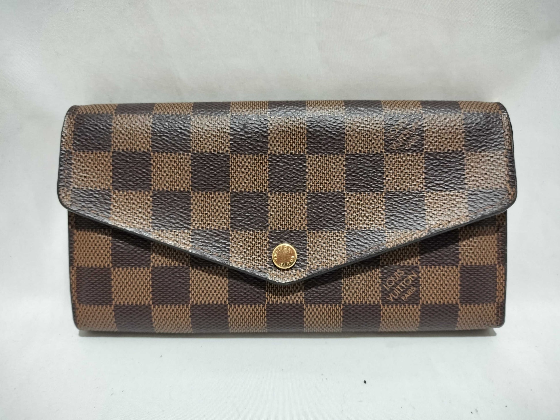 LOUIS VUITTON Damier [20% OFF] Portefeuille Sarah Damier Ebene Wallet