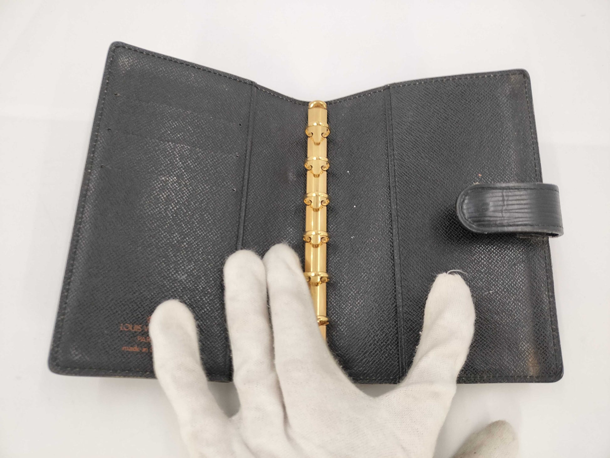 LOUIS VUITTON Epi Agenda PM Noir Notebook Cover