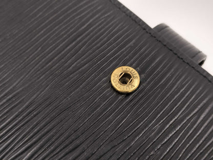 LOUIS VUITTON Epi Agenda PM Noir Notebook Cover