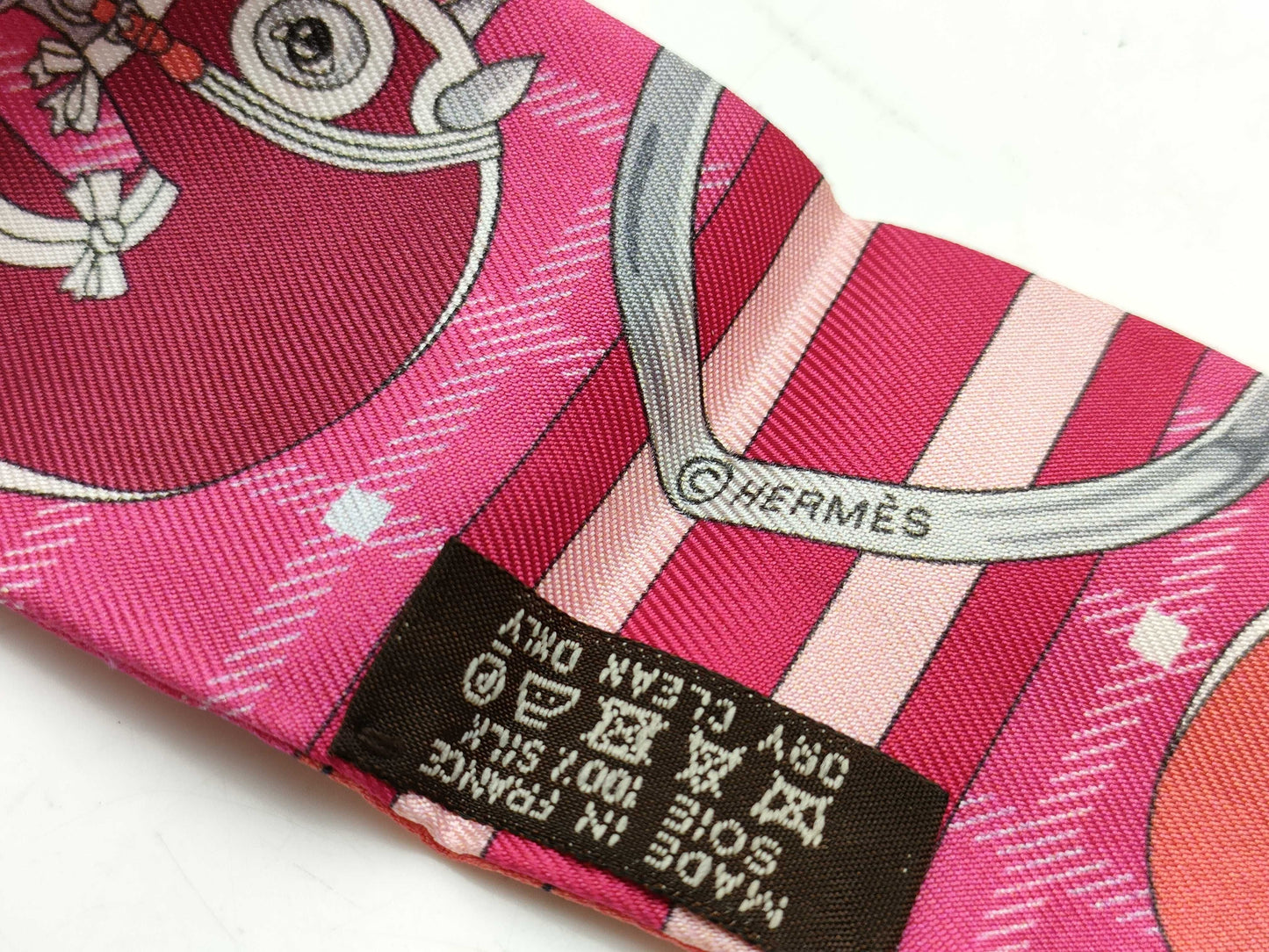 HERMES Twilly Tattersall Scarf