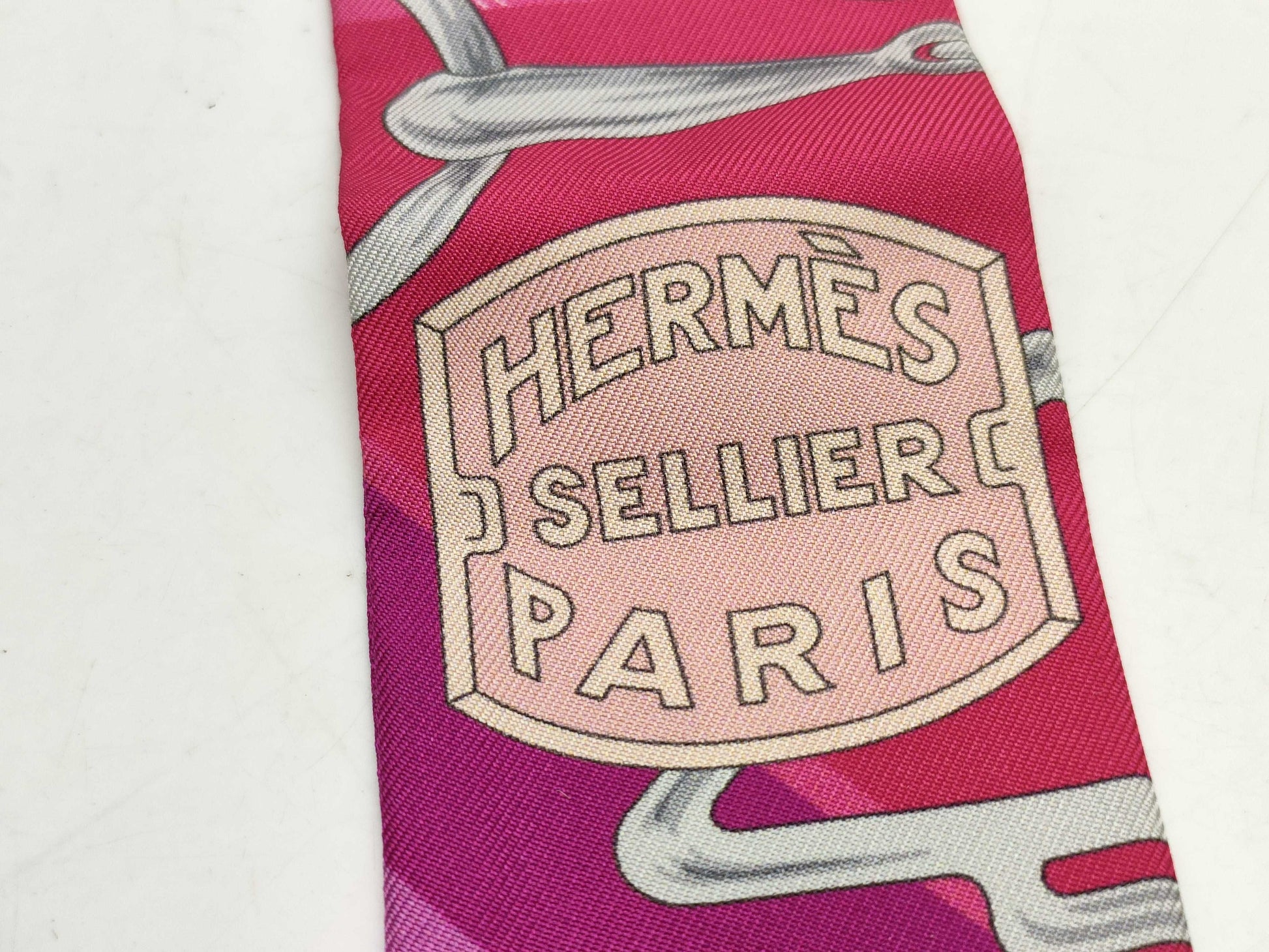 HERMES Twilly Tattersall Scarf