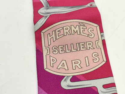 HERMES Twilly Tattersall Scarf