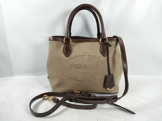 PRADA Logo Jacquard Bag 1BA172 Handbag