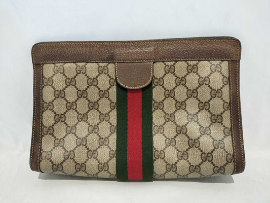 GUCCI GG PVC GG Pattern Sherry Line Clutch Bag