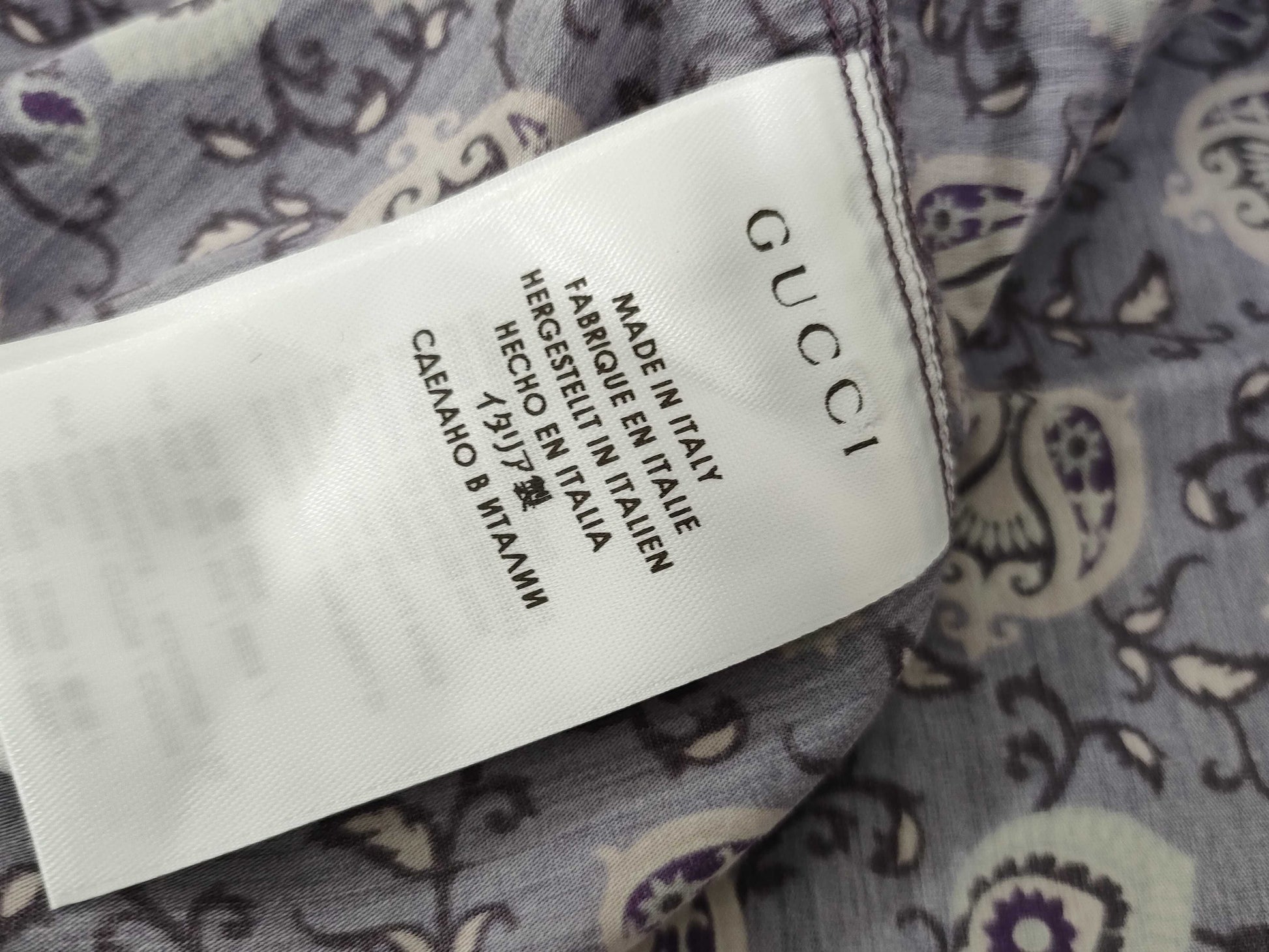 GUCCI Silk Shirt, All-Over Print Shirt