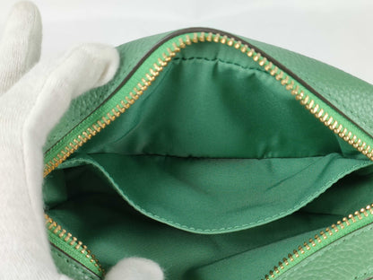 Tory Burch Leather Logo Shoulder Bag Green