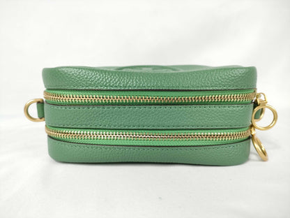 Tory Burch Leather Logo Shoulder Bag Green