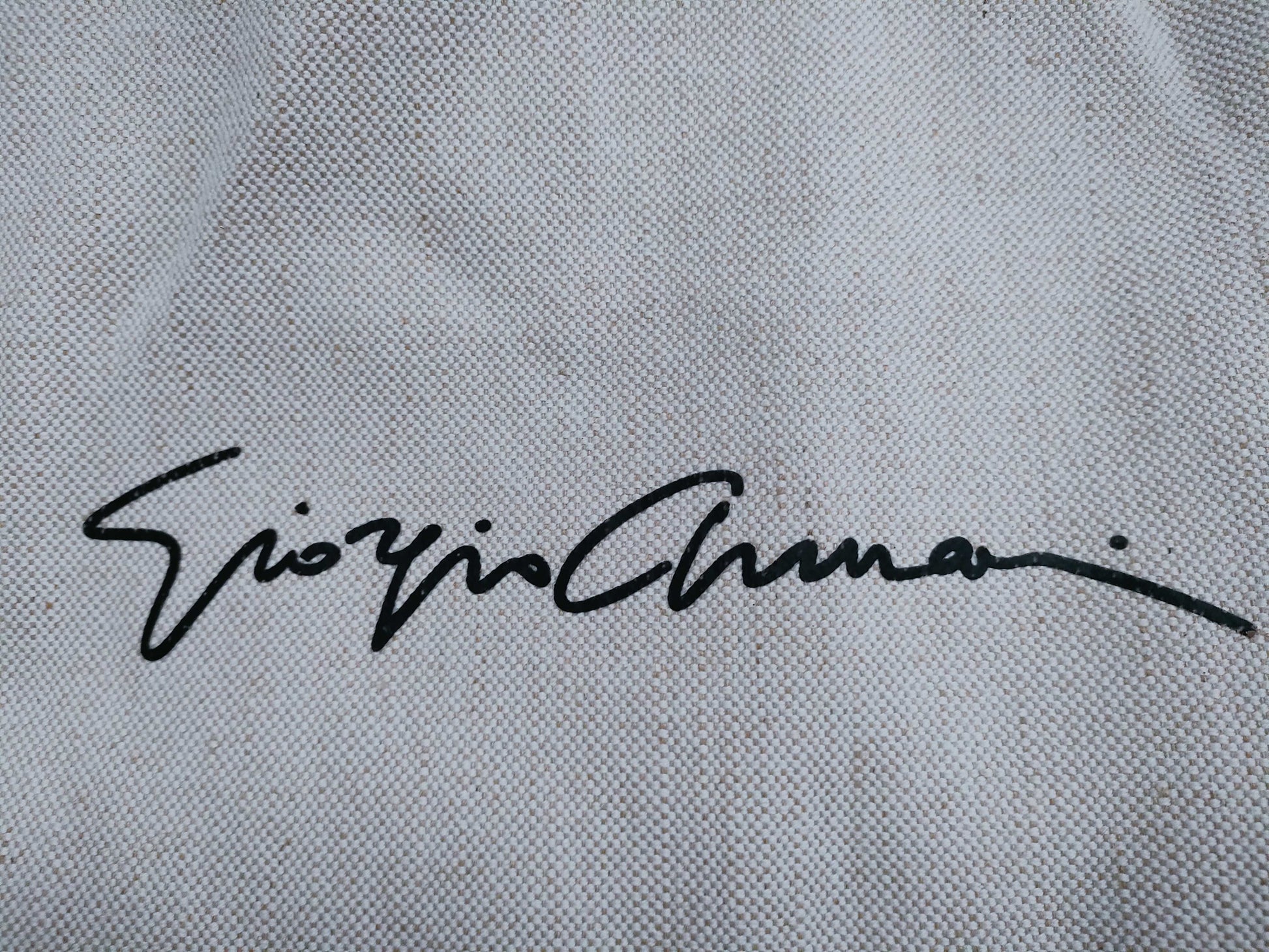 ARMANI Canvas Tote/Hand 2-Piece Tote Bag