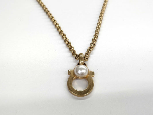 Salvatore Ferragamo Gancini Pearl Necklace