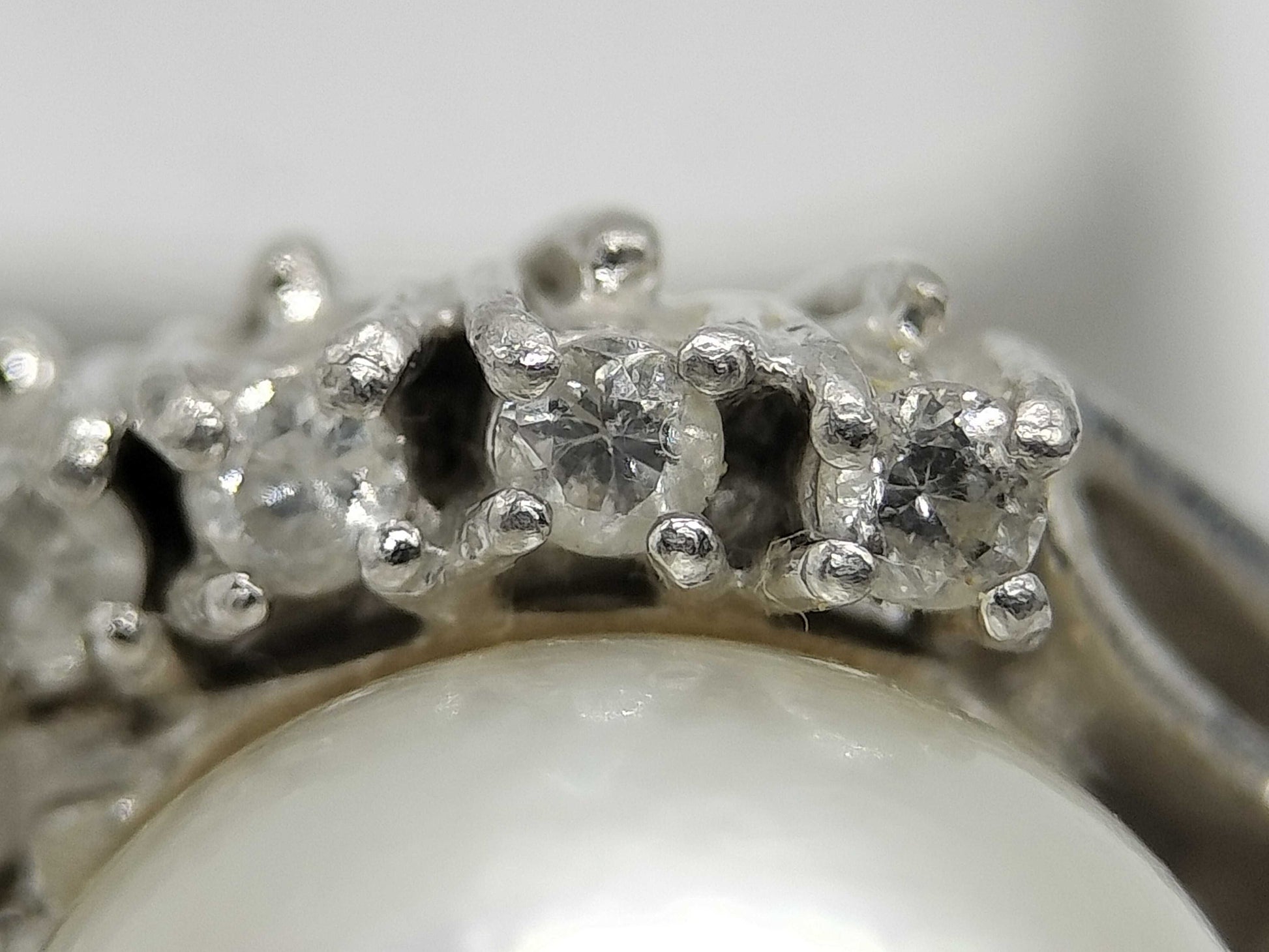 Pearl, diameter approx. 9.2mm, D 0.22ct, Pm900, 6.6g, Ring 