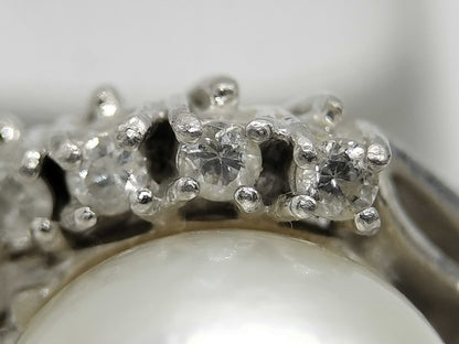 Pearl, diameter approx. 9.2mm, D 0.22ct, Pm900, 6.6g, Ring 
