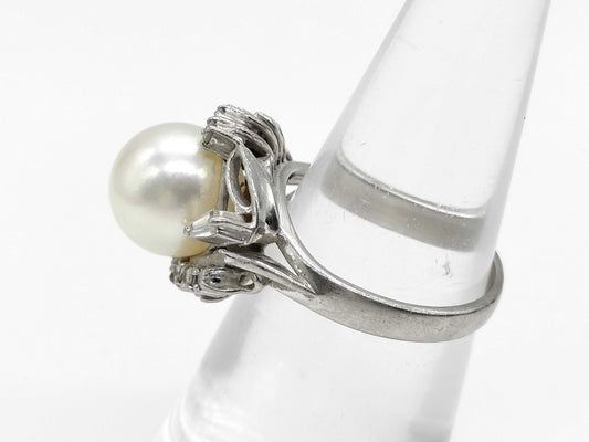Pearl, diameter approx. 9.2mm, D 0.22ct, Pm900, 6.6g, Ring 