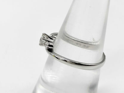 ROYAL ASSCHER D0.22ct FD0.10ct Pt950 3.1g Ring 