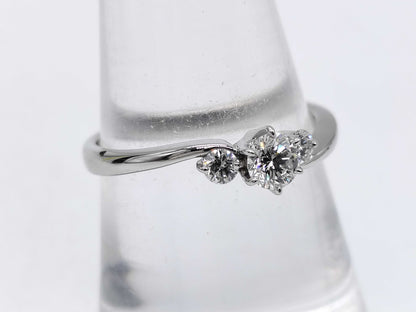 ROYAL ASSCHER D0.22ct FD0.10ct Pt950 3.1g Ring 