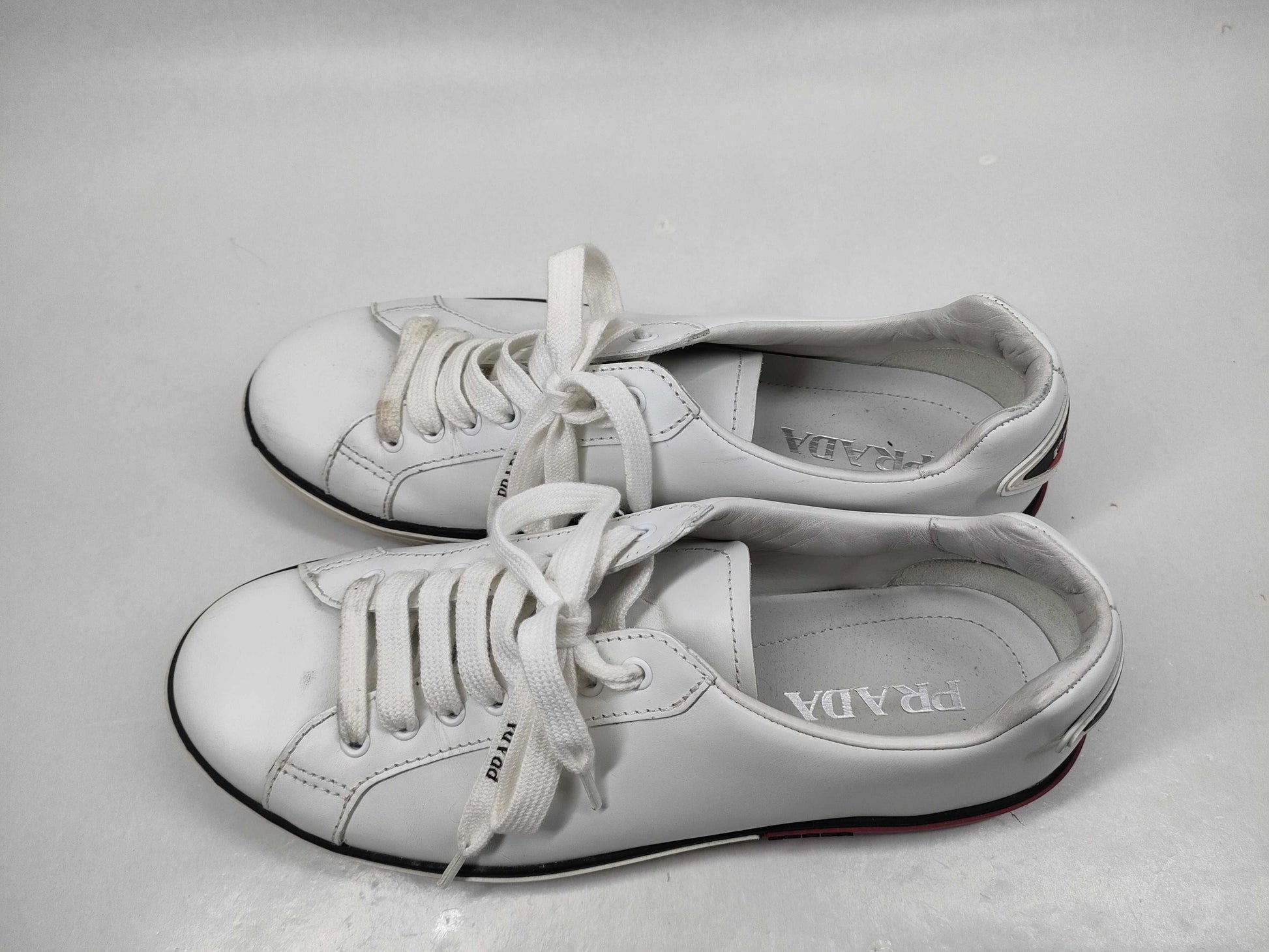 PRADA Men's Leather Logo Sneakers