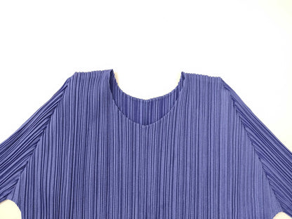 PLEATS PLEASE Pleats Please Top Blue 3/4 Sleeve Top