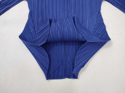 PLEATS PLEASE Pleats Please Top Blue 3/4 Sleeve Top