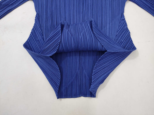 PLEATS PLEASE Pleats Please Top Blue 3/4 Sleeve Top