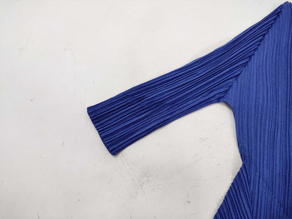 PLEATS PLEASE Pleats Please Top Blue 3/4 Sleeve Top