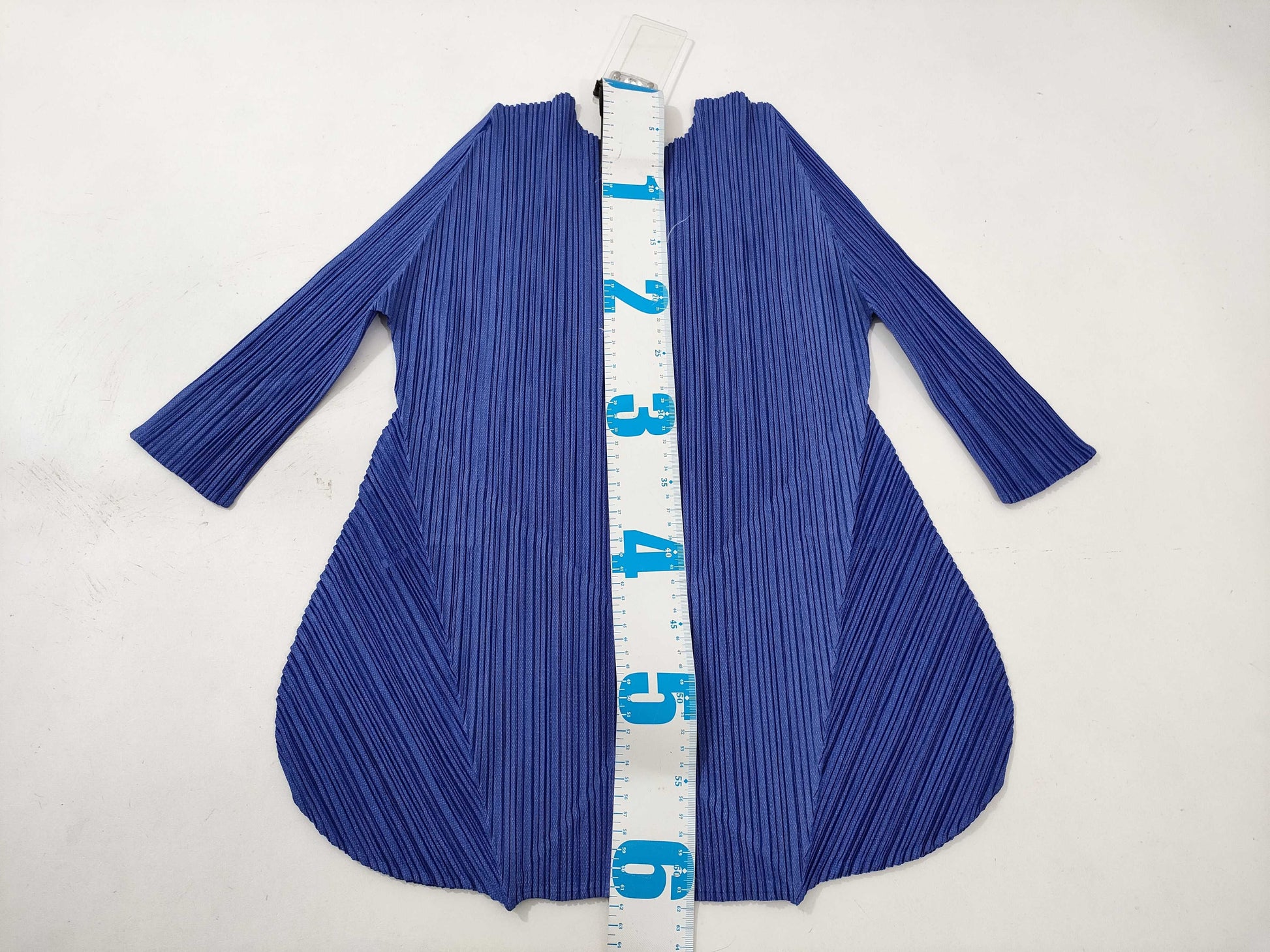 PLEATS PLEASE Pleats Please Top Blue 3/4 Sleeve Top