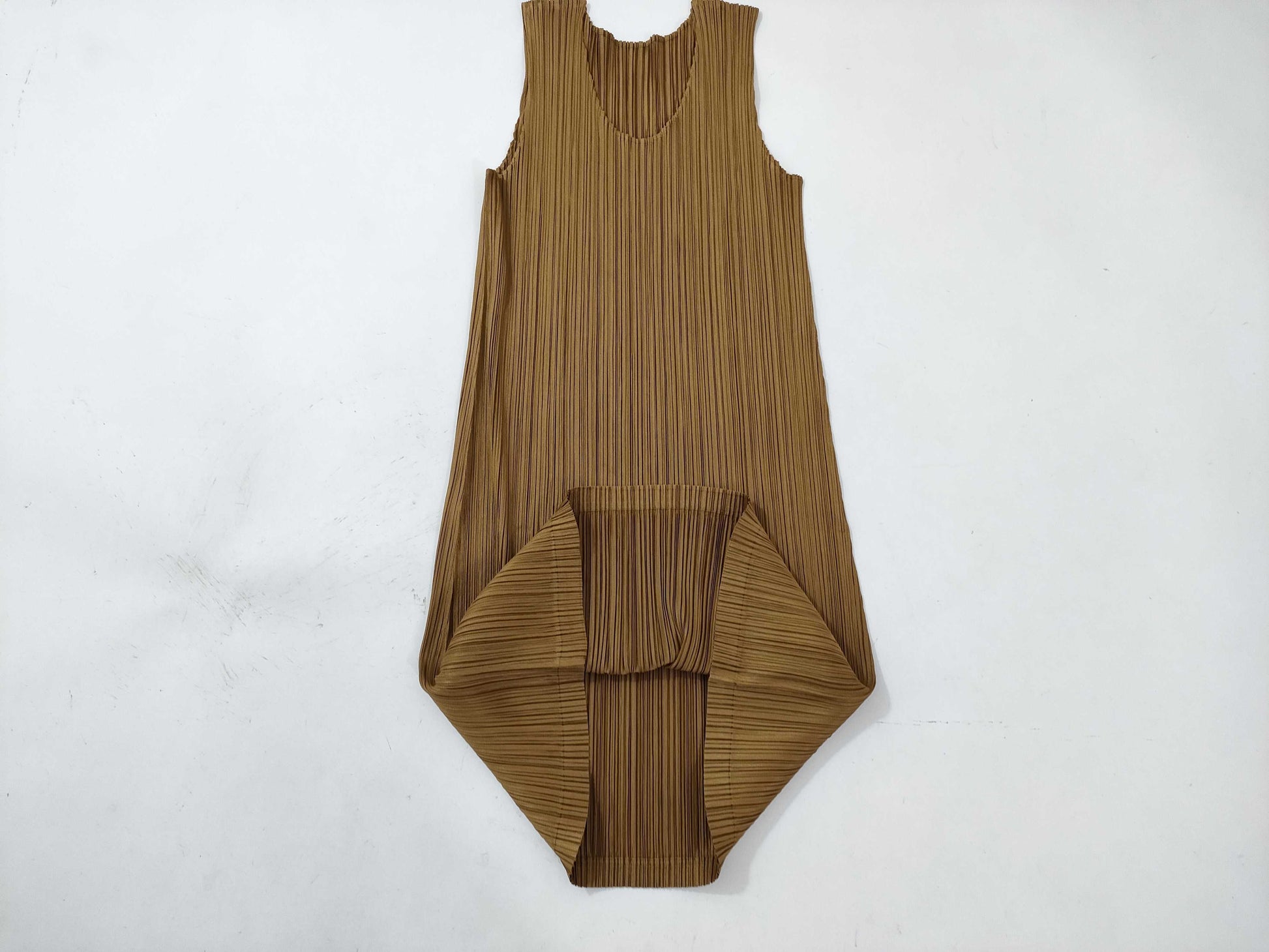 PLEATS PLEASE Brown Sleeveless Dress