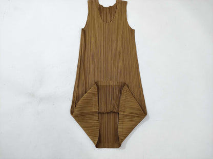 PLEATS PLEASE Brown Sleeveless Dress