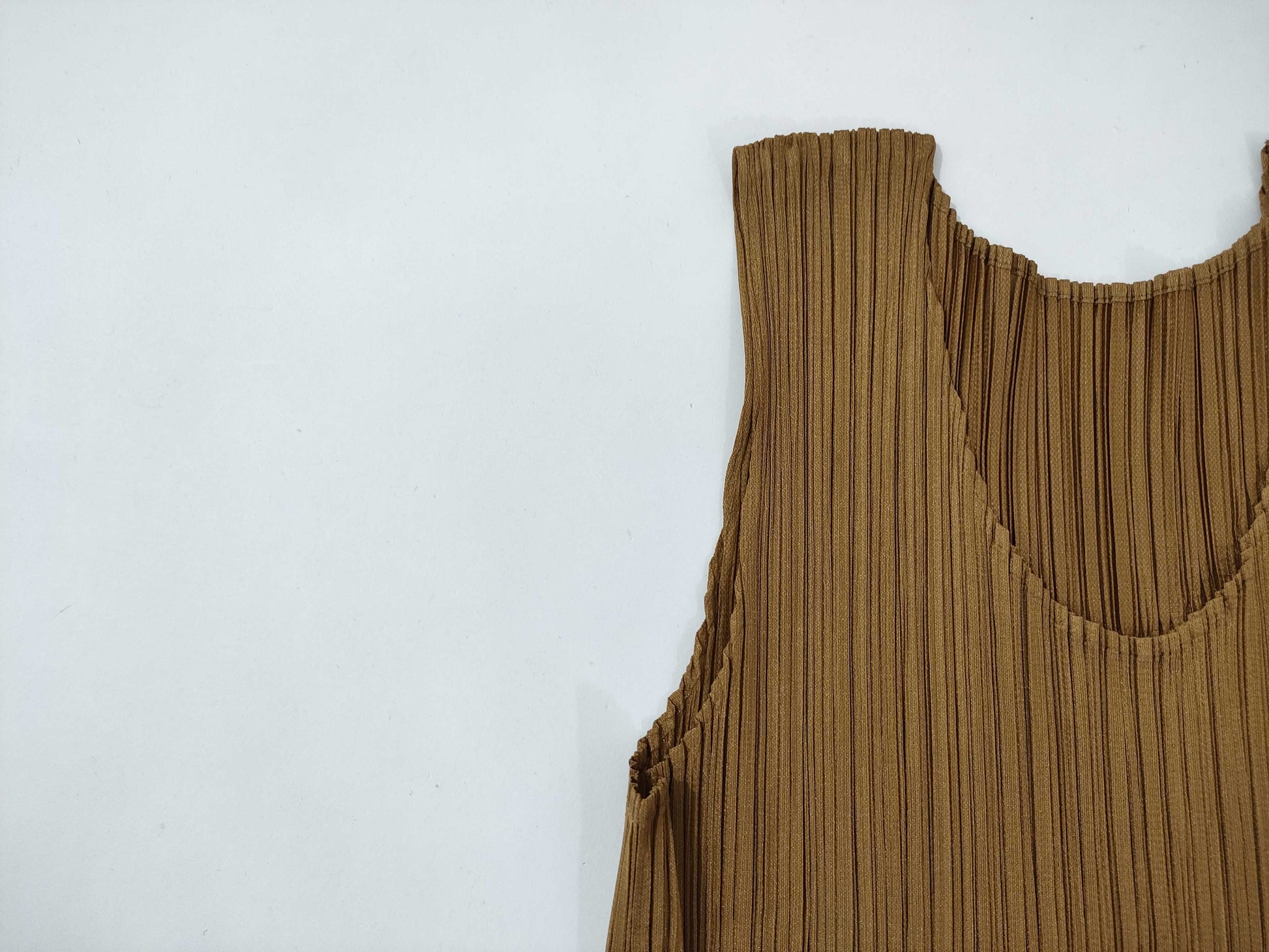 PLEATS PLEASE Brown Sleeveless Dress