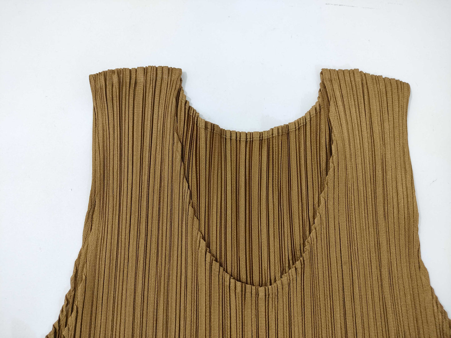 PLEATS PLEASE Brown Sleeveless Dress